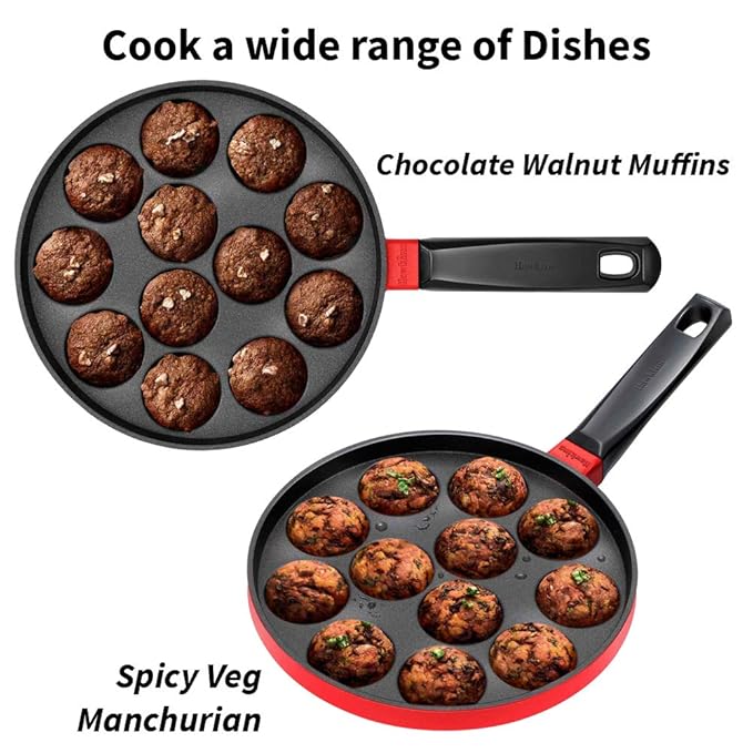 Hawkins Nonstick Appe Pan with Glass Lid, 22cm, 12 Cups Pan