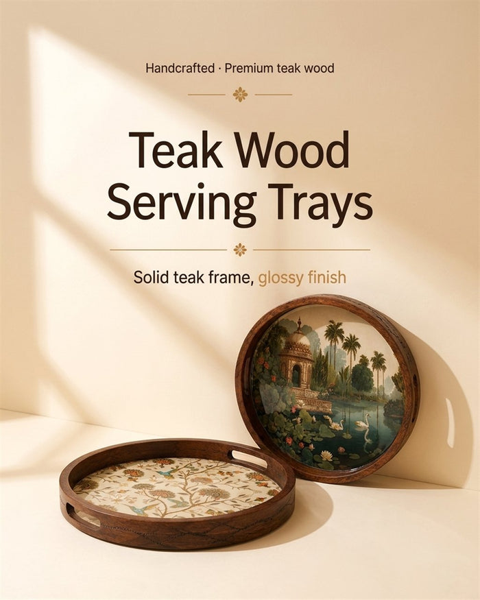 Teak wood serving trays