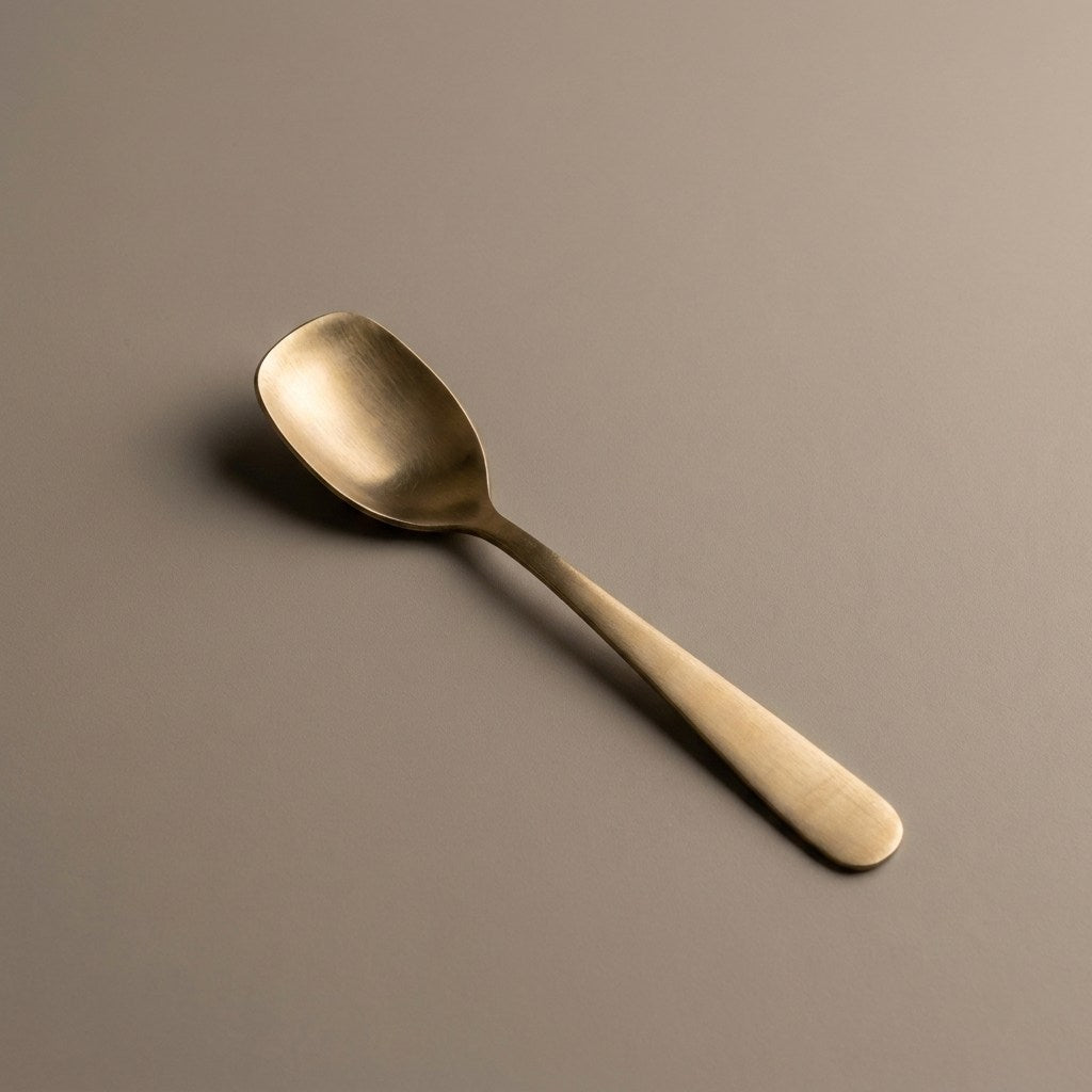 Pure Kansa Ice Cream Spoon, Matte Finished – angled view 1