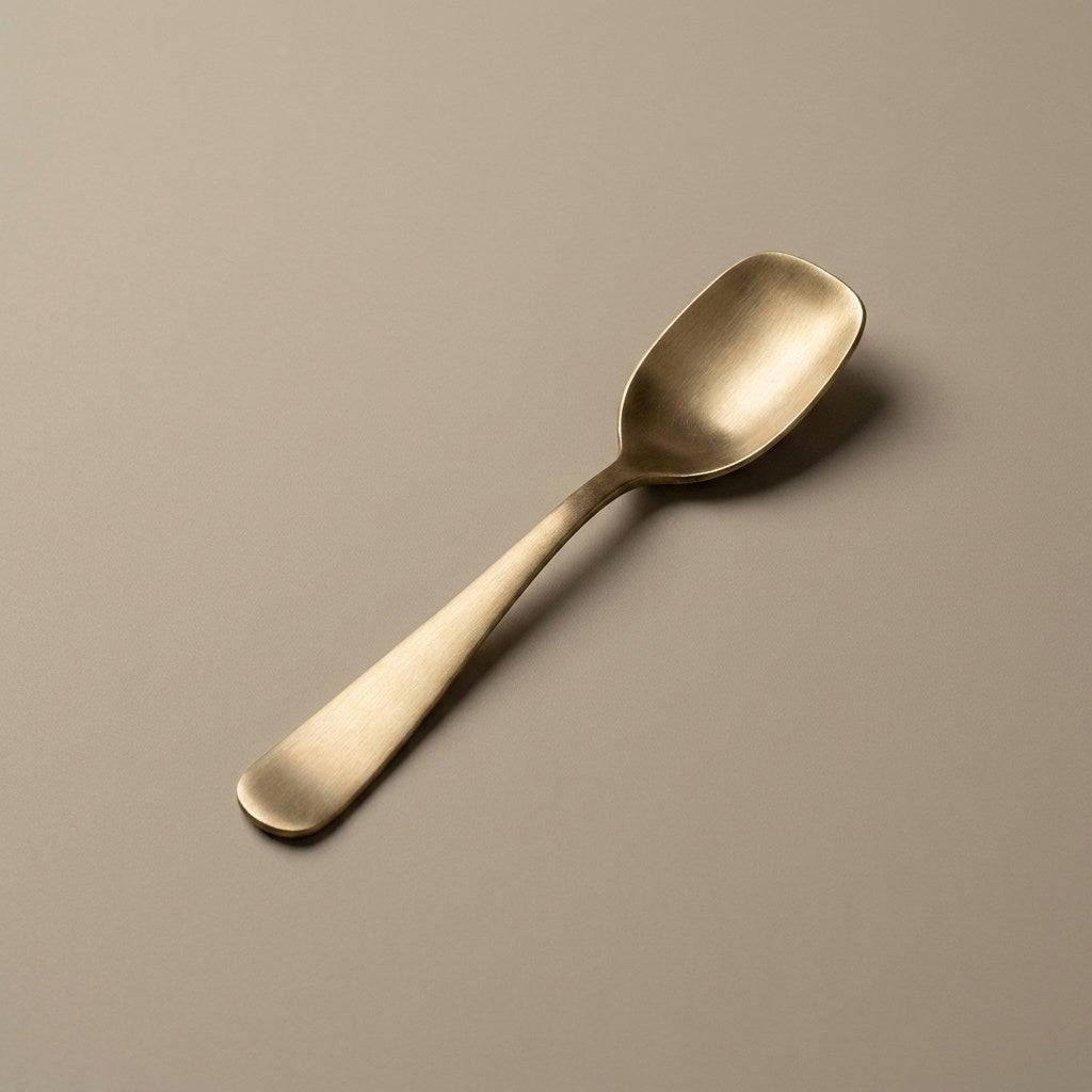 Pure Kansa Ice Cream Spoon, Matte Finished – angled view 2