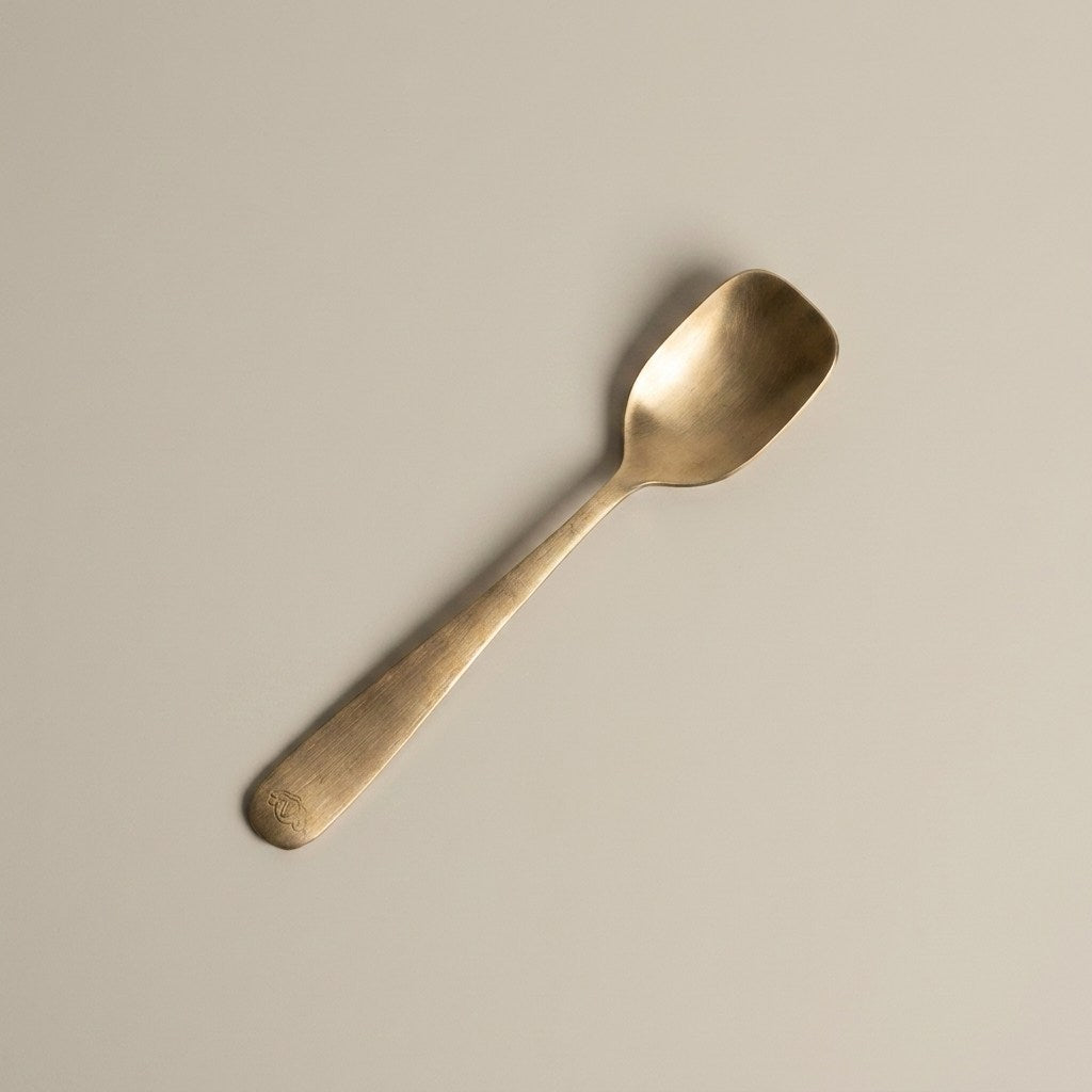 Pure Kansa Ice Cream Spoon, Matte Finished – angled view 3