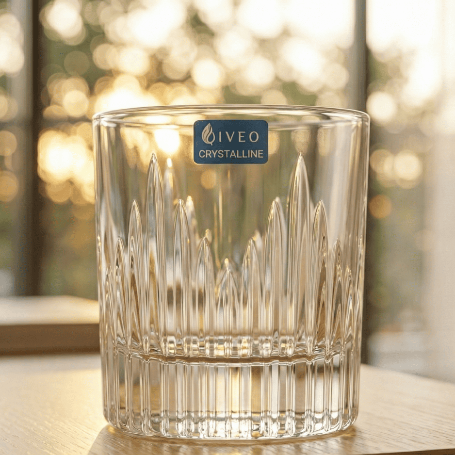 Iveo Crystalline Grand Crystal Whisky Glass with Elegant Cut Design for Enjoying Fine Spirits