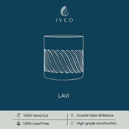 Iveo Crystalline Lavi crystal whisky glass with elegant hand-cut design for a premium drinking experience