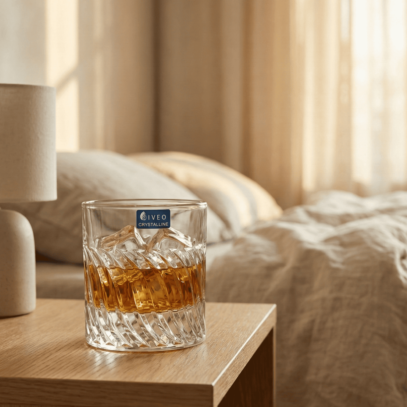 Iveo Crystalline Lavi Crystal Whisky Glass, 300ml, Set of 6