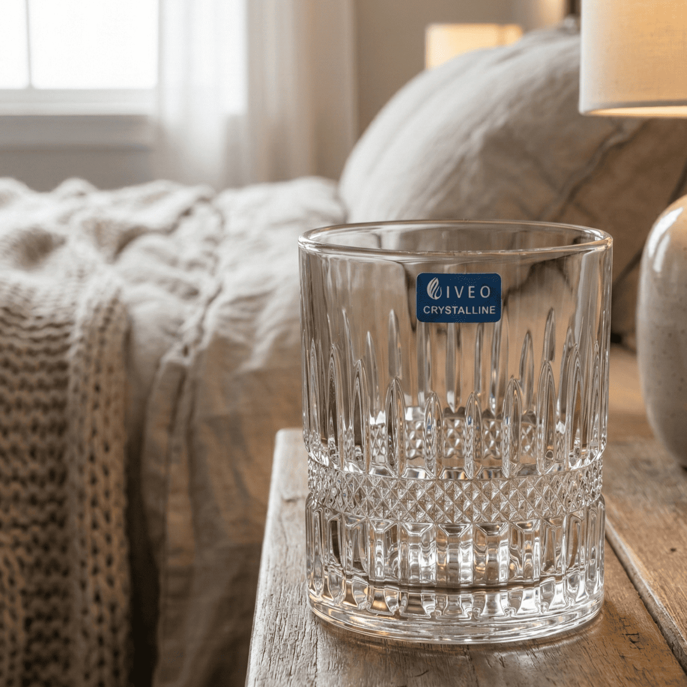 Iveo Crystalline Marvel Crystal Whisky Glass, 300ml, Set of 6