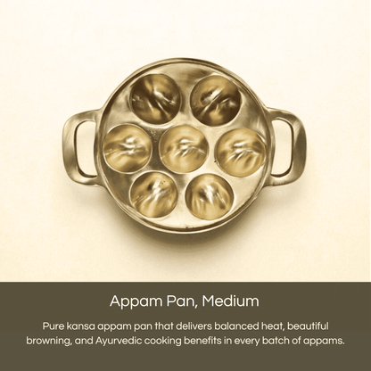 Kansa appam pan 7 containers offering even heat and Ayurveda benefits for perfect appams
