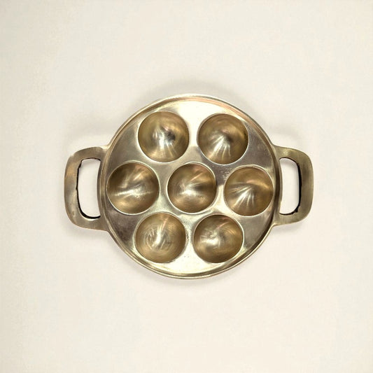 Kansa appam pan 7 containers made of durable metal for traditional cooking and serving appams