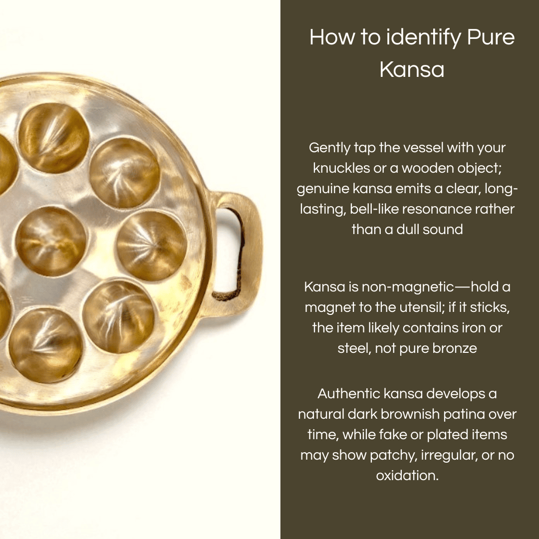 Kansa appam pan 9 containers crafted in pure Kansa for making traditional Indian appams