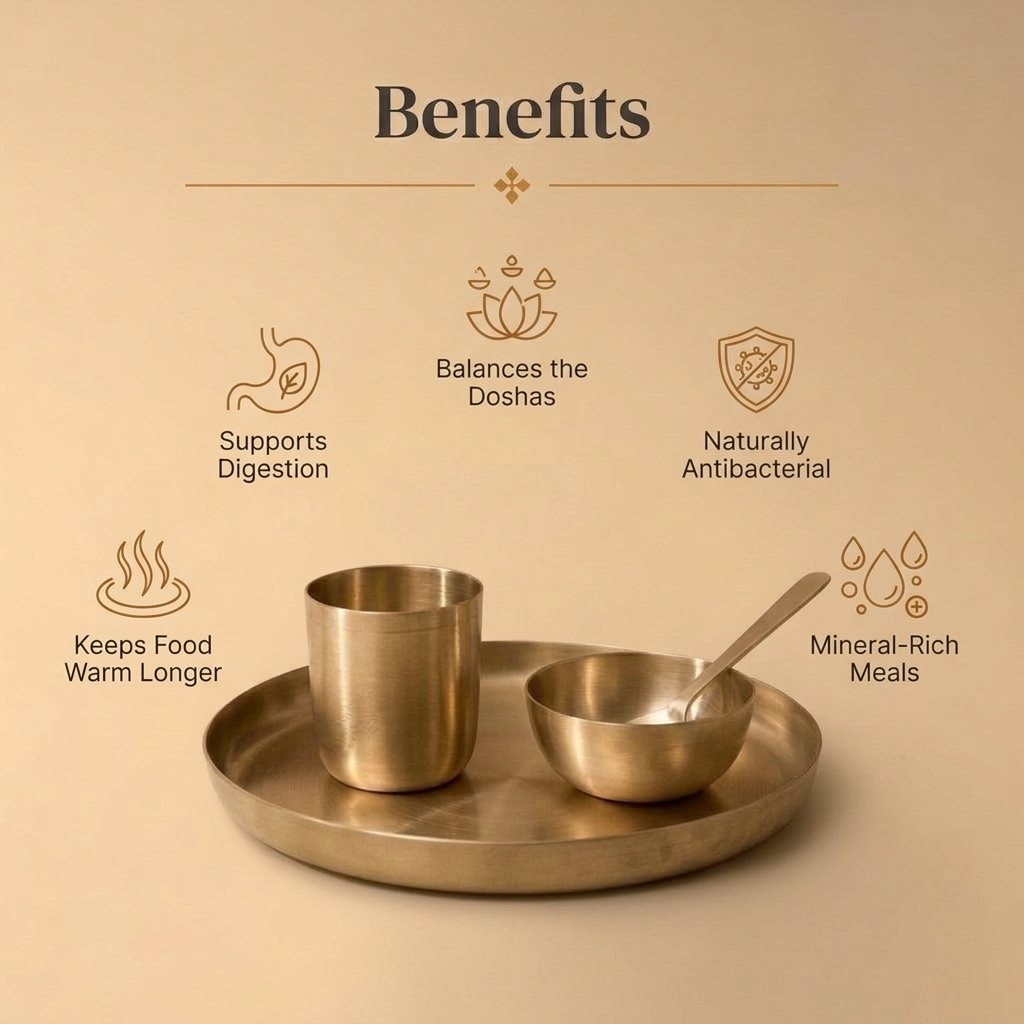 Benefits of eating in a kansa bronze thali set