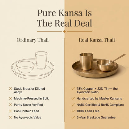 Real kansa thali versus an ordinary thali comparison