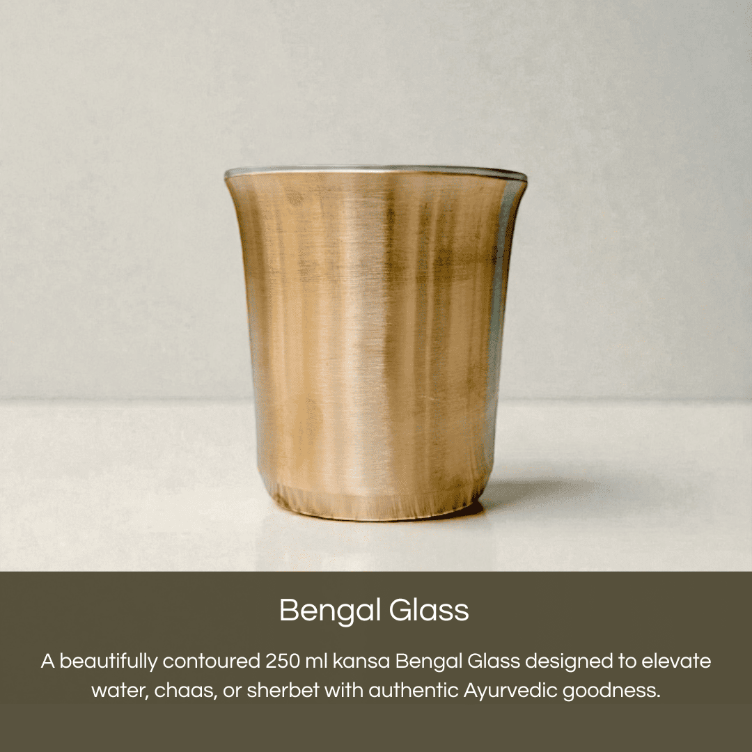 Kansa bengal glass bronze 250 ml designed for serving water, chaas, or sherbet with Ayurvedic benefits