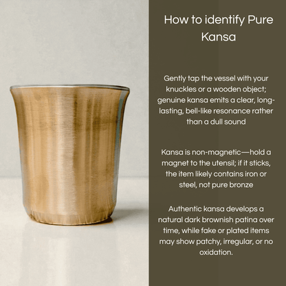 Kansa Bengal glass bronze cup with a shiny finish, showcasing its elegant design and authentic craftsmanship