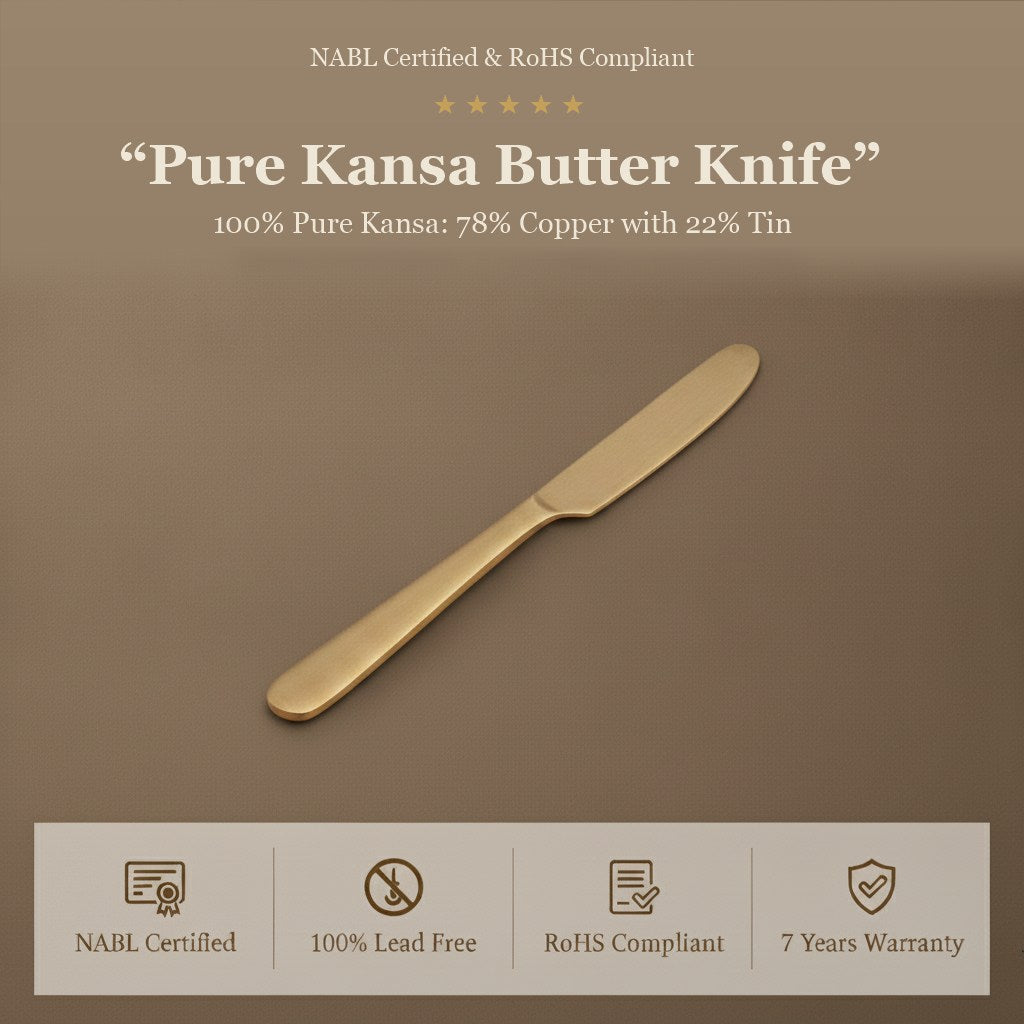 Pure Kansa Butter Knife, Matte Finished