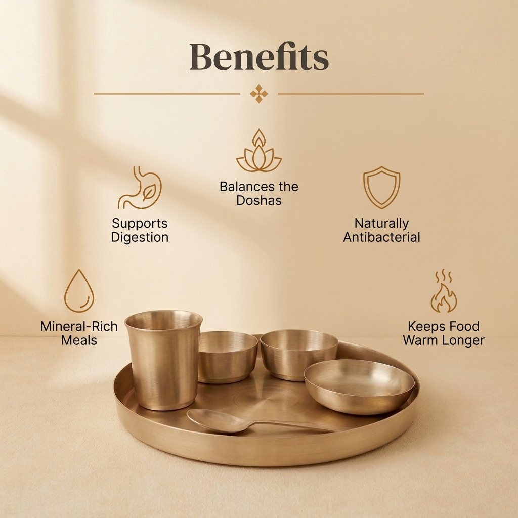 Benefits of eating in a kansa bronze thali set