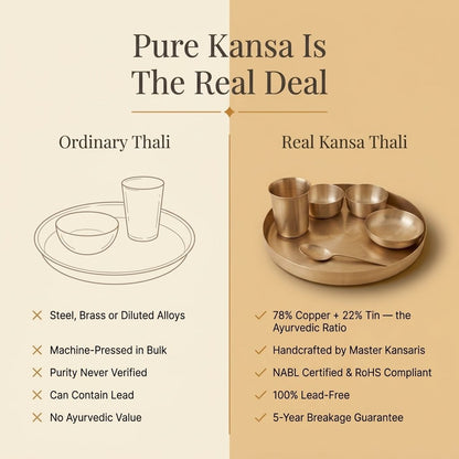 Real kansa thali versus an ordinary thali comparison