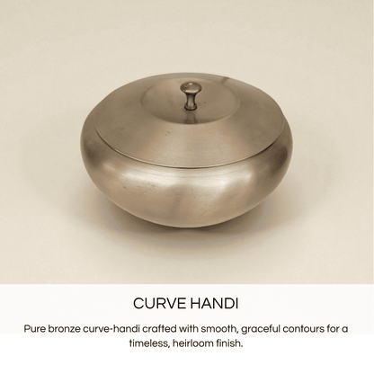 Kansa curve handi in pure bronze with smooth contours for a timeless heirloom finish