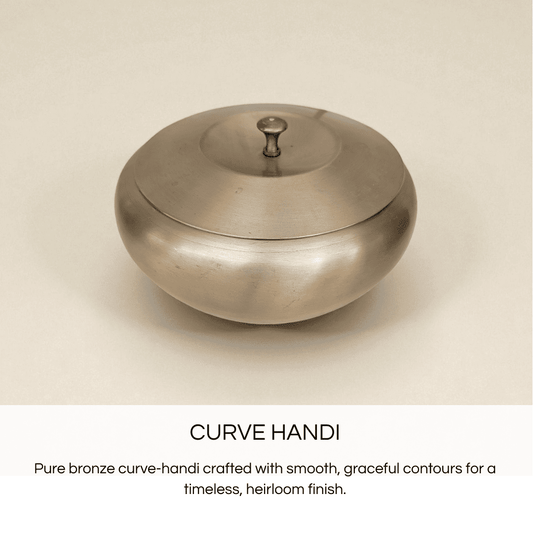 Kansa curve handi in pure bronze with smooth contours for a timeless heirloom finish