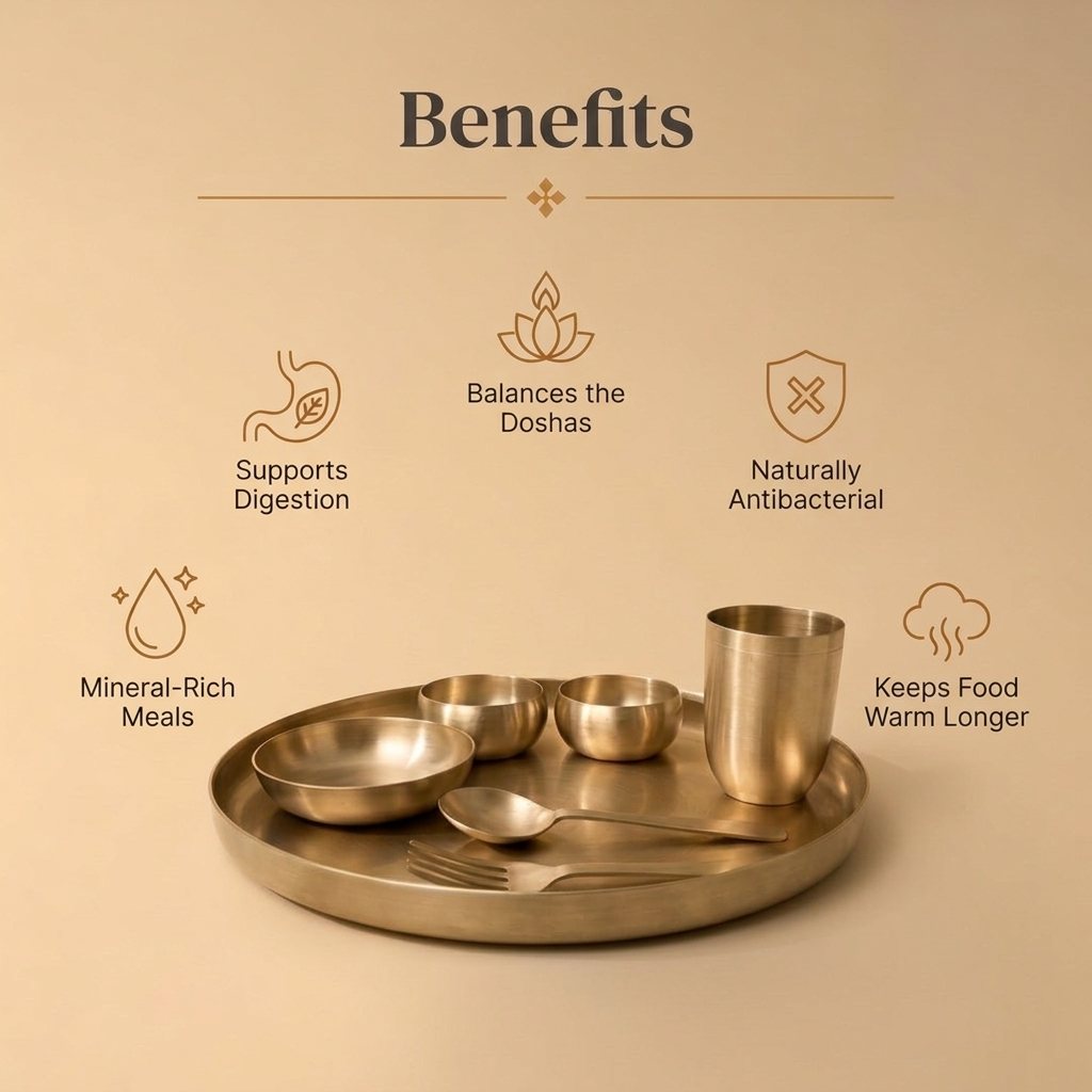 Benefits of eating in a kansa bronze thali set