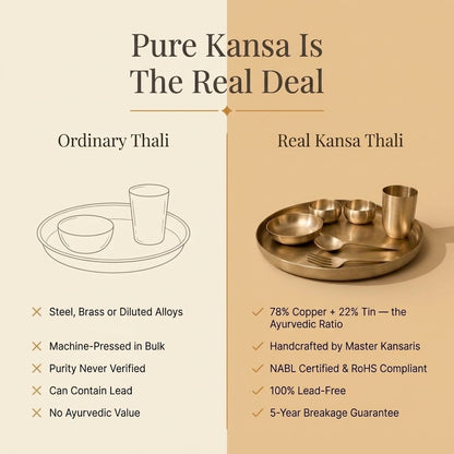 Real kansa thali versus an ordinary thali comparison