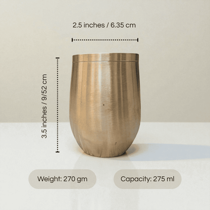 Kansa damru glass bronze by Kansyam with a 275 ml capacity and sleek design