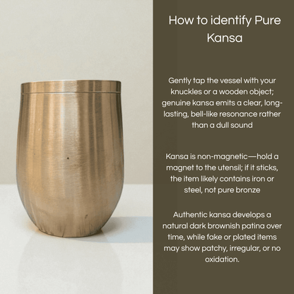 Kansa damru glass bronze vessel with a smooth finish for beverages and aesthetic appeal