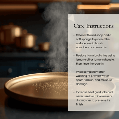 Kansa Dosa Tawa with Care Instructions for Maintaining Its Shine and Finish