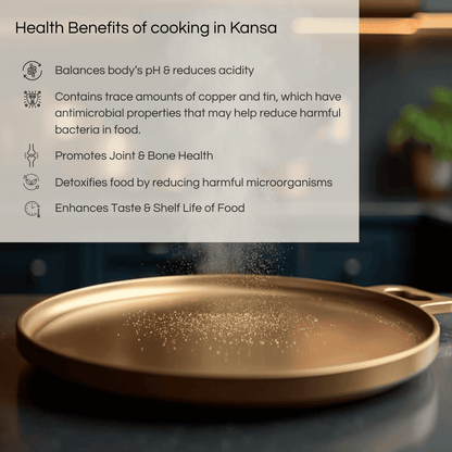 Kansa Dosa Tawa with health benefits for cooking, enhancing taste and reducing harmful microorganisms