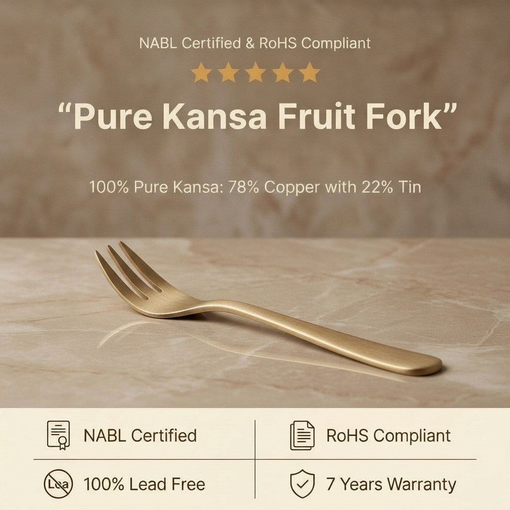 Pure Kansa Fruit Fork, Matte Finished