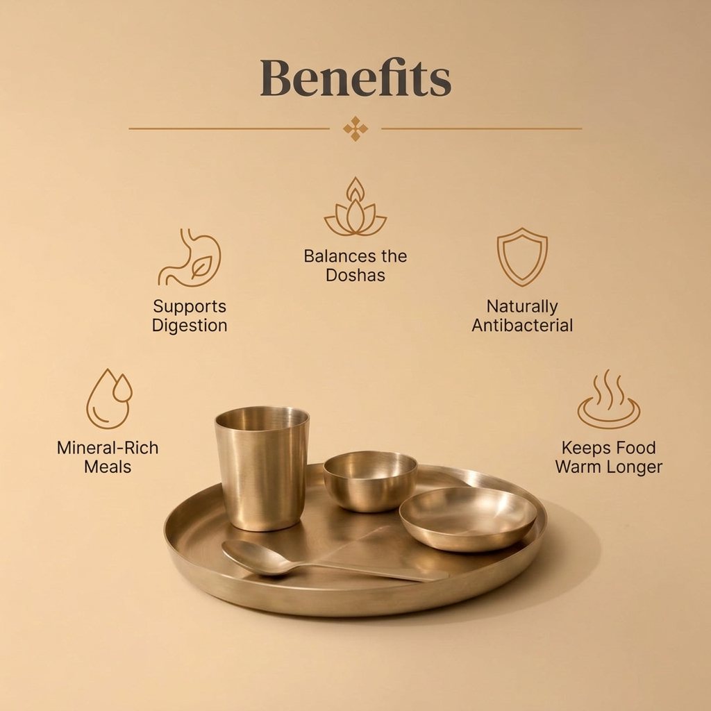 Benefits of eating in a kansa bronze thali set
