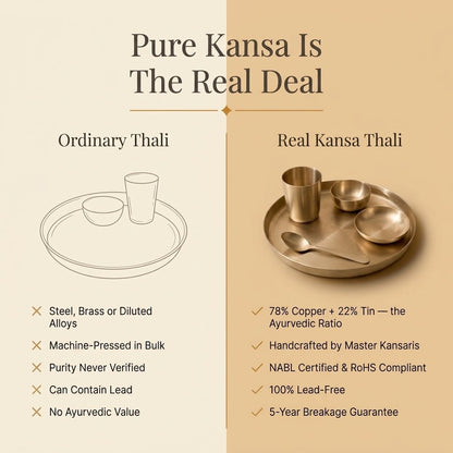 Real kansa thali versus an ordinary thali comparison