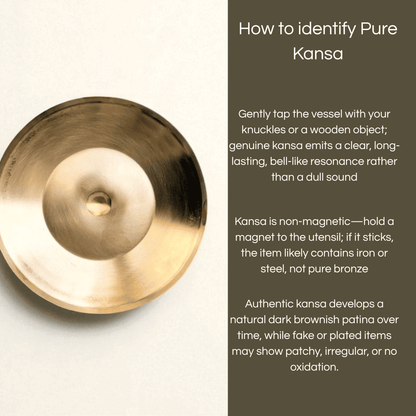 Kansa handi apple shape 900ml by Kansyam with a polished bronze finish and smooth contours