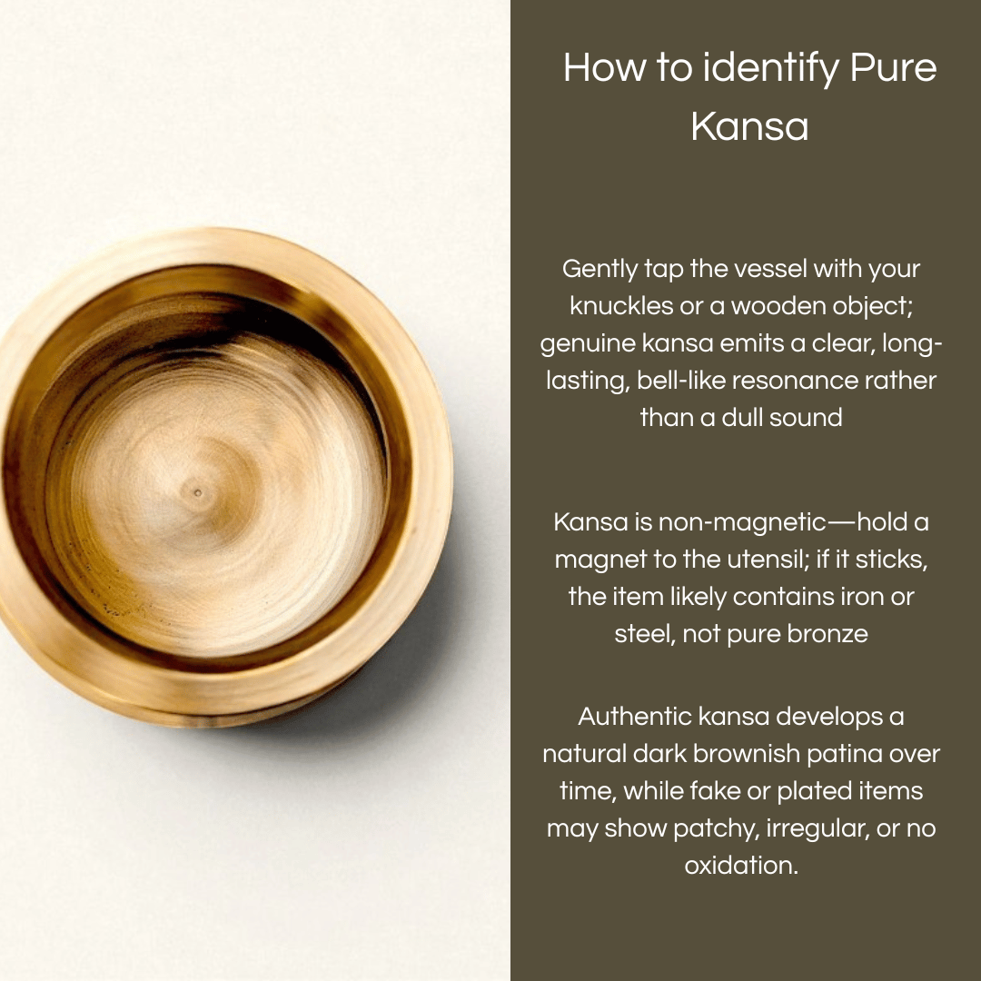 Kansa Lota Pagdhi Shape by Kansyam showcasing a polished interior and natural dark patina finish