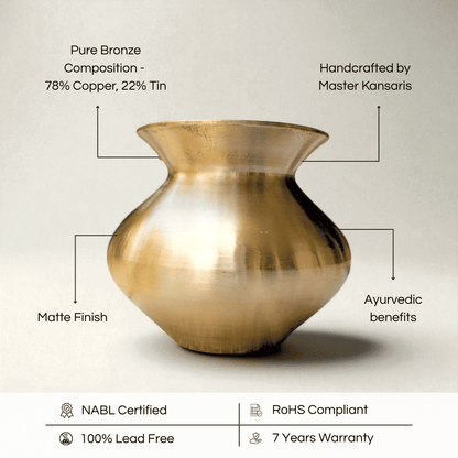 Kansa lota pagdhi shape crafted from pure bronze with matte finish and Ayurvedic benefits