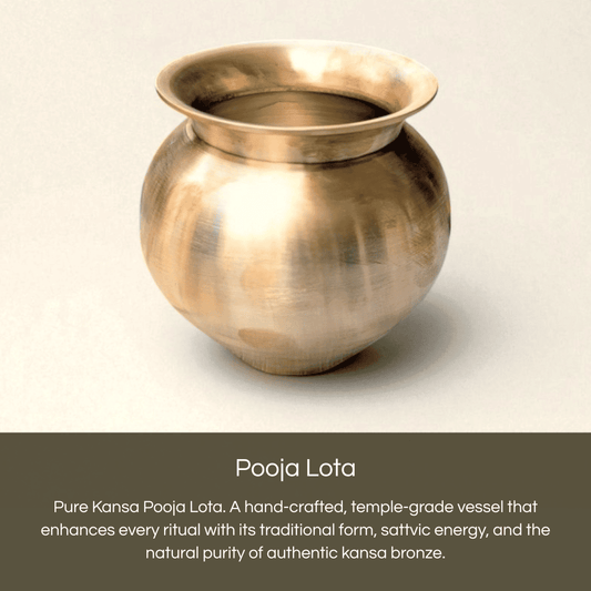 Kansa Lota Pooja Bronze handcrafted vessel for rituals and ceremonies, showcasing traditional design and purity