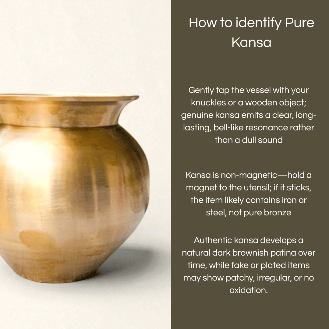 Kansa lota pooja bronze from Kansyam with a smooth, polished surface for spiritual rituals