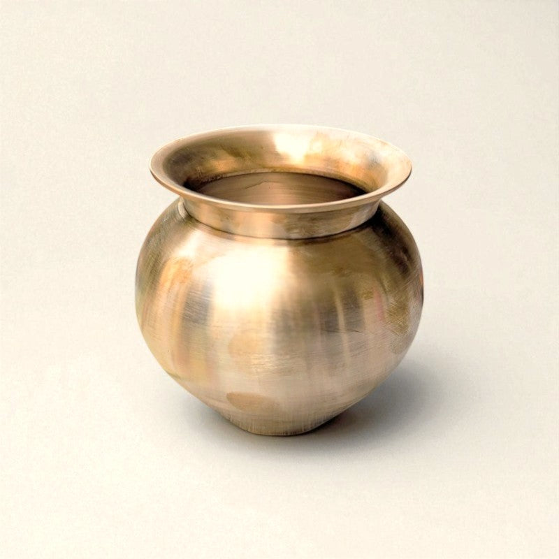 Kansyam kansa lota pooja bronze water pot with a smooth finish, ideal for religious rituals