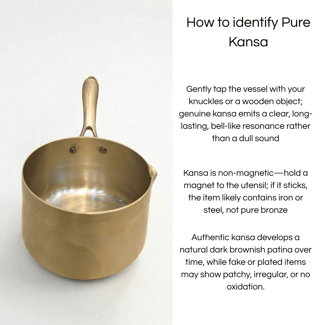 Kansyam Kansa saucepan tea pan with a smooth interior and timeless design for cooking enthusiasts