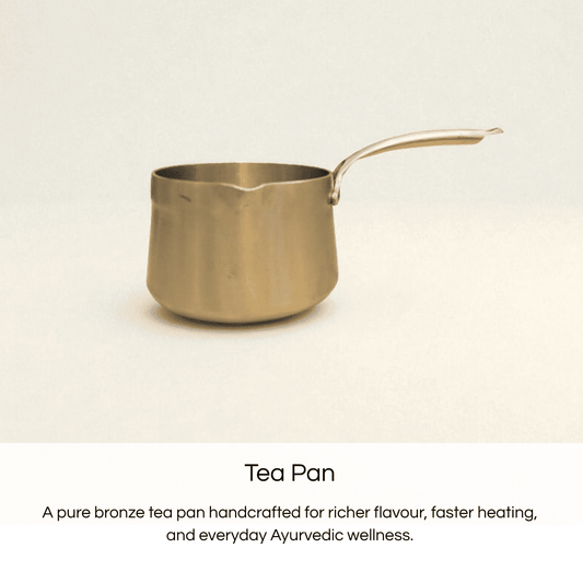 Kansa saucepan tea pan handcrafted from pure bronze for rich flavor and Ayurvedic wellness