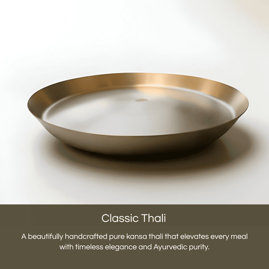 Kansa thali 10 inch handcrafted bronze thali with elegant design for serving meals