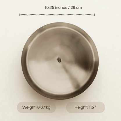 Kansa thali 10 inch bronze plate with a smooth finish for serving food elegantly