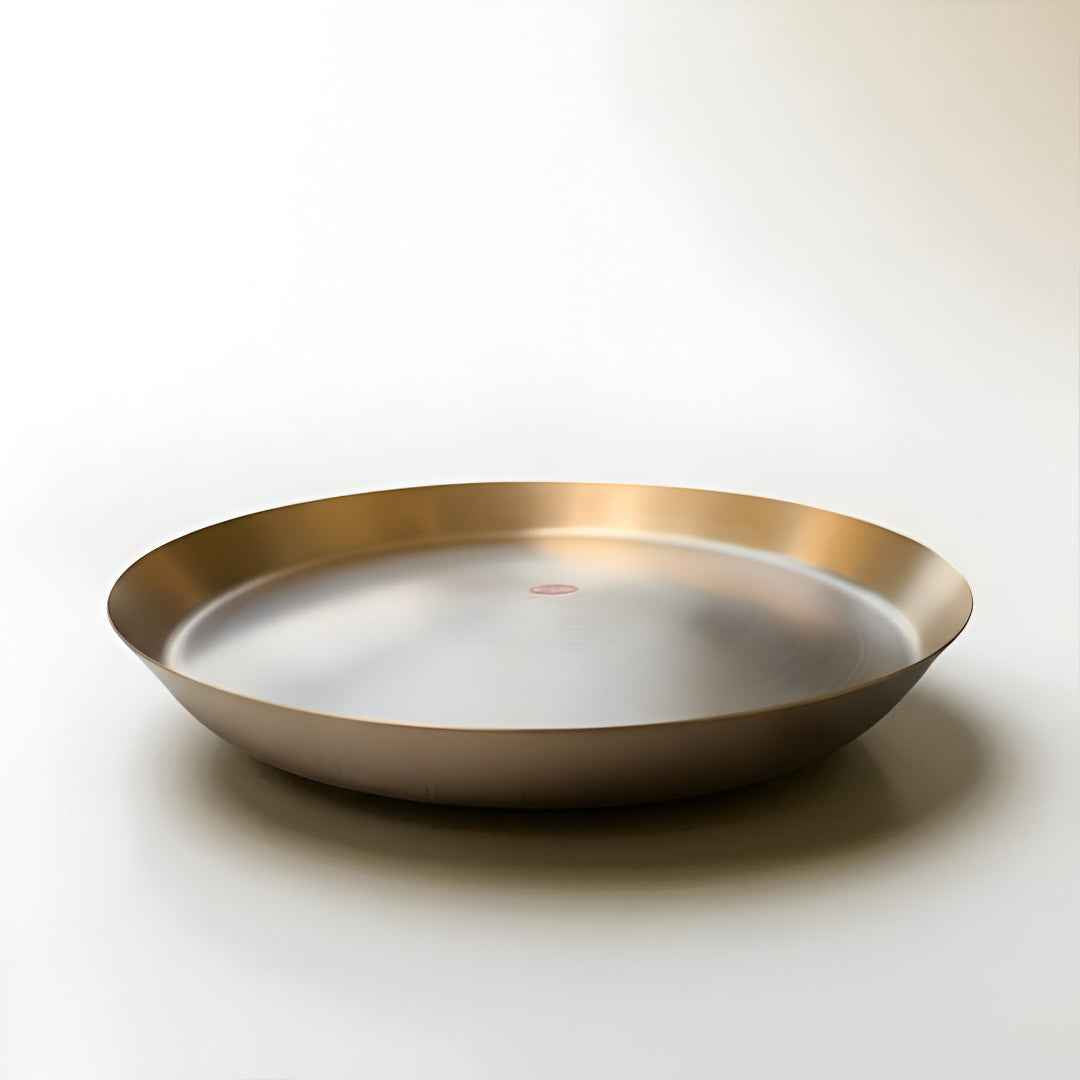 Classic Kansa Thali, Bronze Dinner Plate, 10.25 inch (26cm)