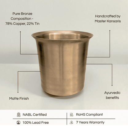 Kansa tope patila vertical made of pure bronze with matte finish and Ayurvedic benefits