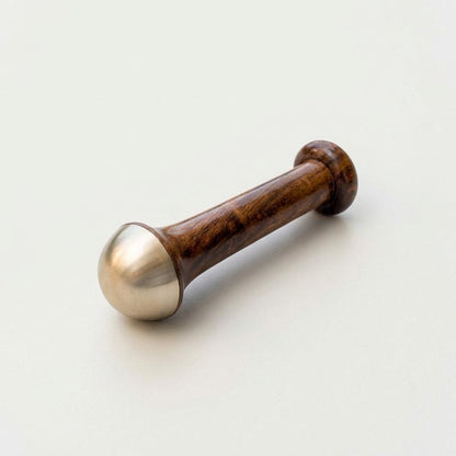 Kansa Wand for Massage, Smooth, Small — pure kansa bronze massage wand with wooden handle