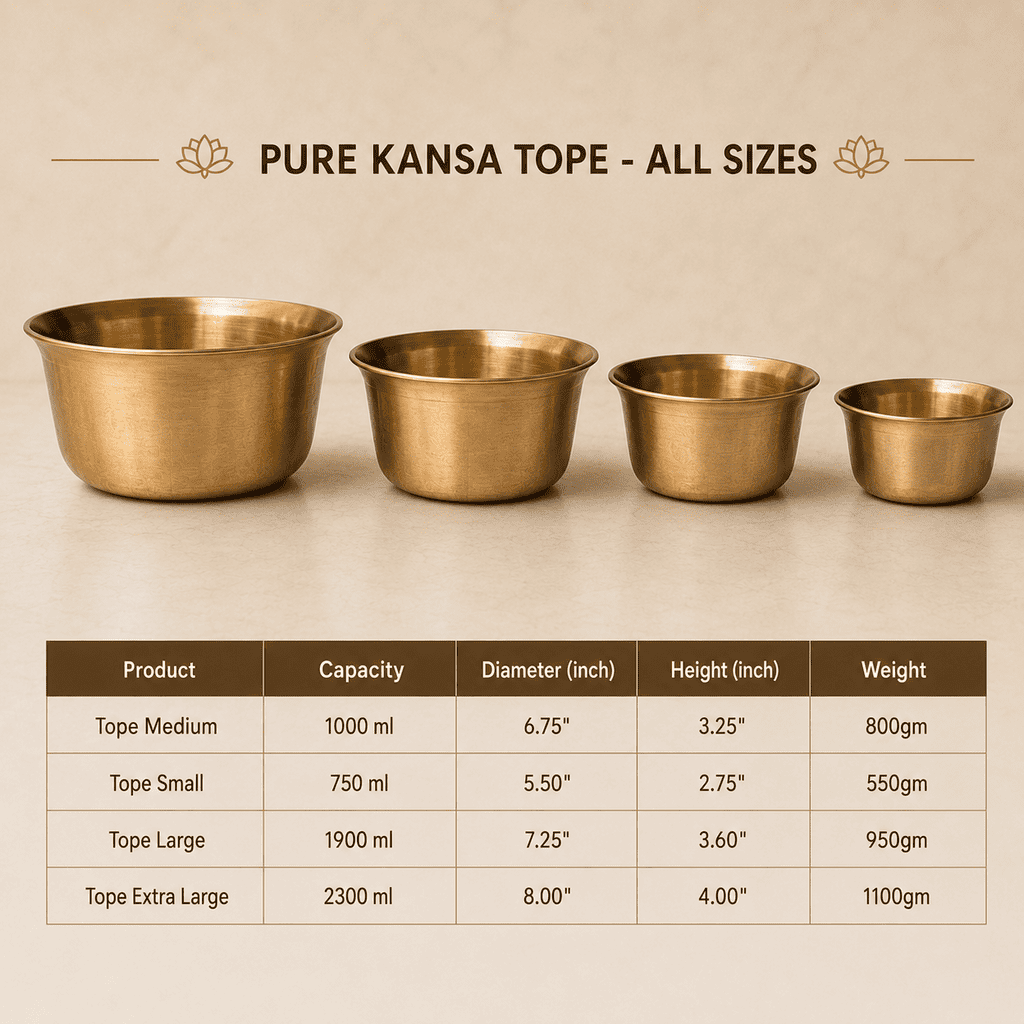 Kansa Tope Patila, Extra Large, Matte finish, 2300ml