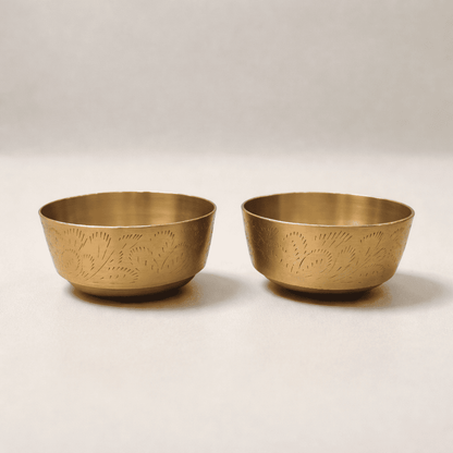 Kansa Thali Set Hand Carved,  6 pcs