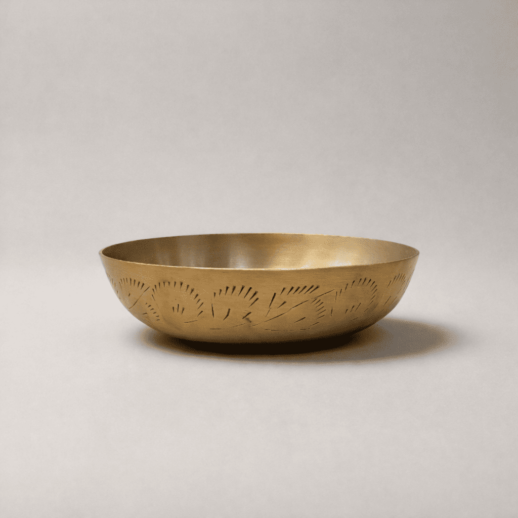 Kansa Thali Set Hand Carved,  6 pcs