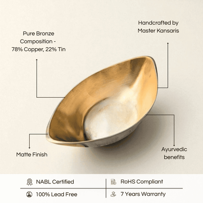Kansa Boat Handi, Matte finish, Large size