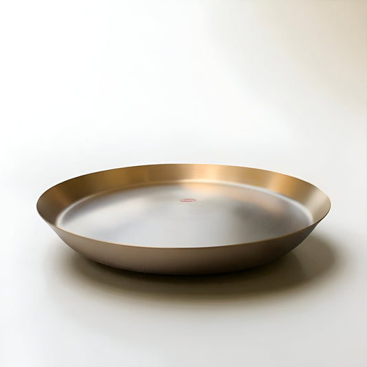 Classic Kansa Thali, Bronze Dinner Plate, 11 inch (28cm)