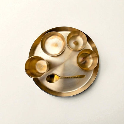 Kansa Thali Set Hammered,  7 pcs