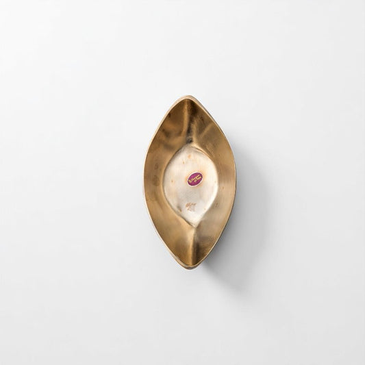 Kansyam boat shape handi pure bronze small with smooth finish and elegant design